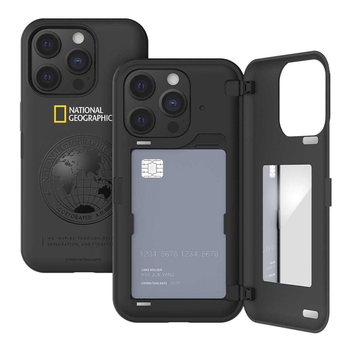 내셔널지오그래픽 모바일(NATIONAL GEOGRAPHIC MOBILE) 아이폰15 프로 프로맥스 플러스 글로벌씰 마그네틱 카드도어 범퍼 케이스