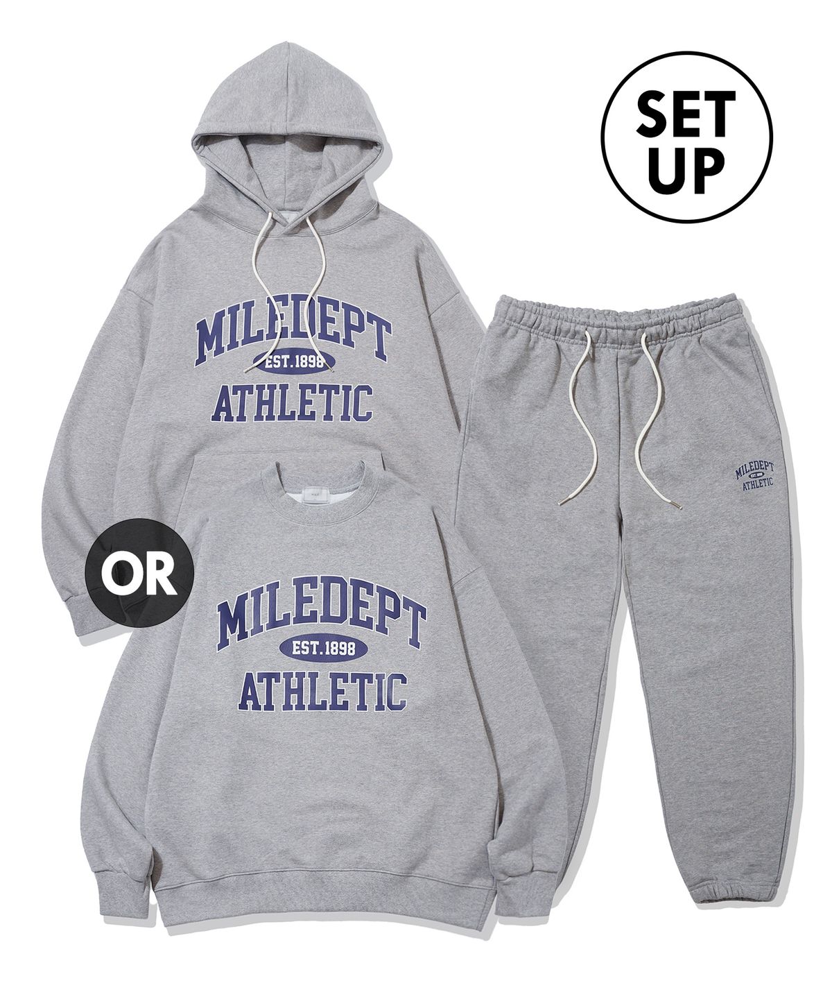 더마일(THEMILE) [SET]MILE DEPT SWEAT [GREY]