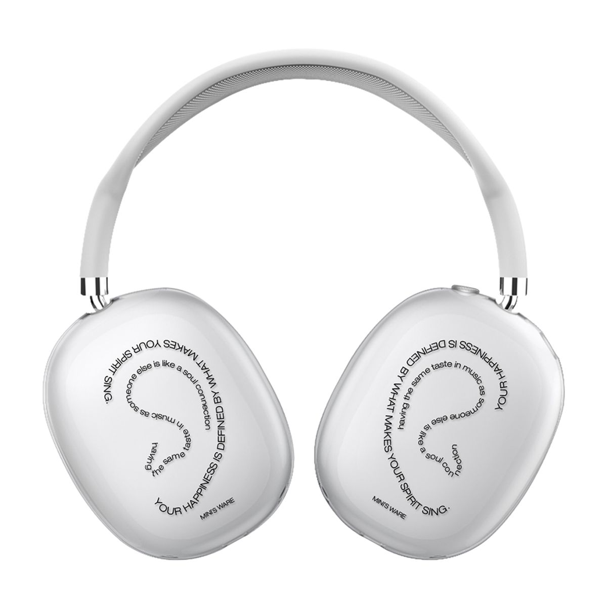 미니스웨어(MINI'S WARE) TEXT AIRPODS MAX CLEAR CASE_MUSIC BLACK [에어팟맥스-클리어젤리]