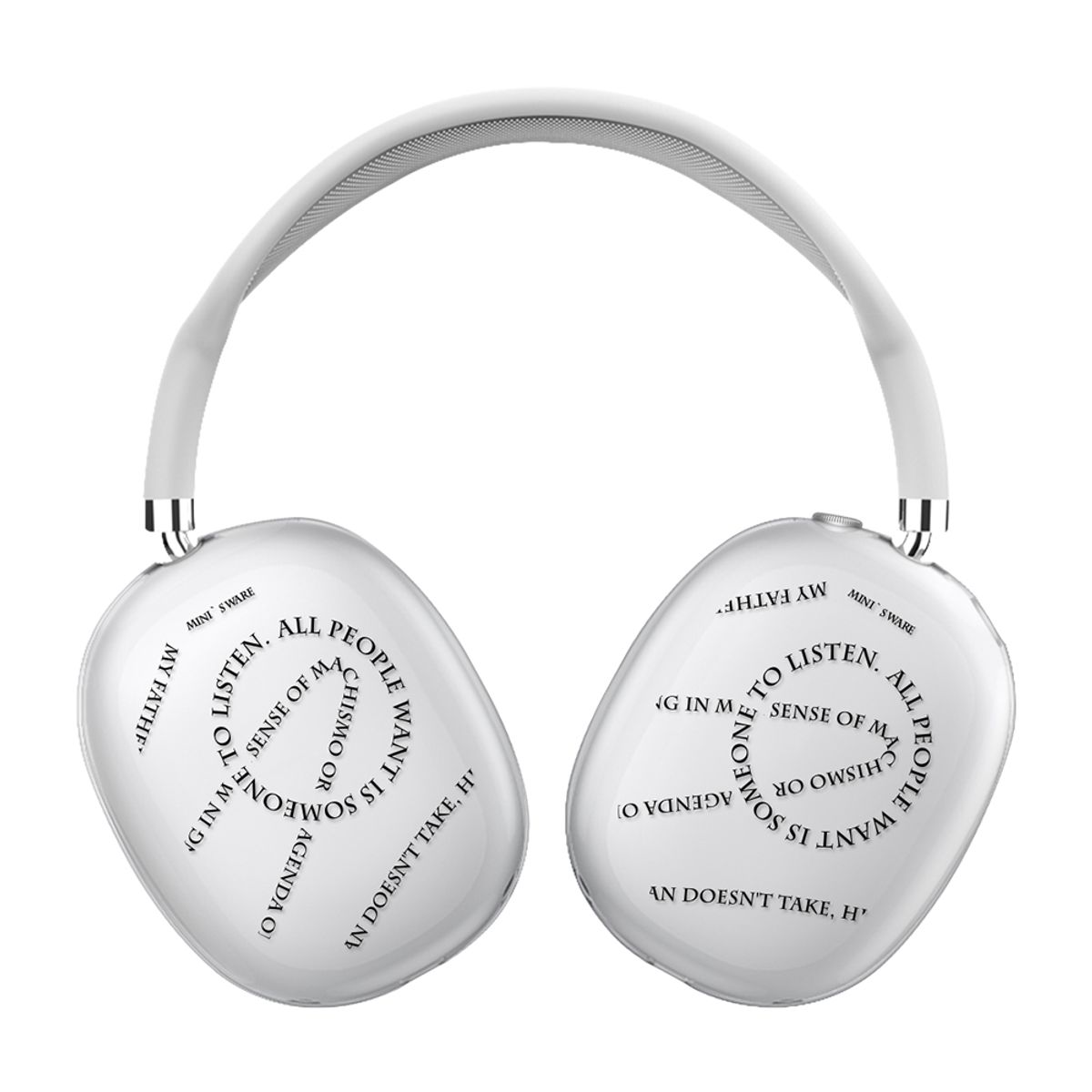 미니스웨어(MINI'S WARE) TEXT AIRPODS MAX CLEAR CASE_LISTEN BLACK [에어팟맥스-클리어젤리]