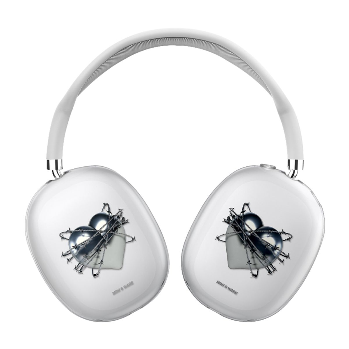 미니스웨어(MINI'S WARE) SILVER AIRPODS MAX CLEAR CASE_SILVER HEART [에어팟맥스-클리어젤리]