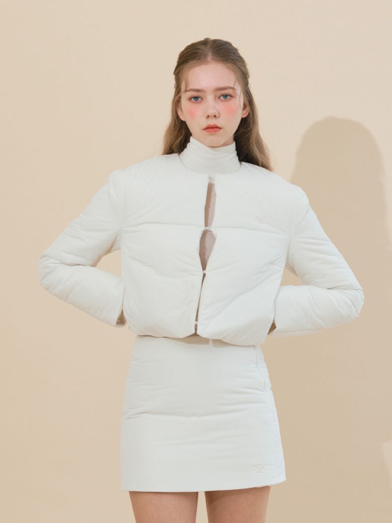 패딩 로고 셋업 자켓 (WHITE)