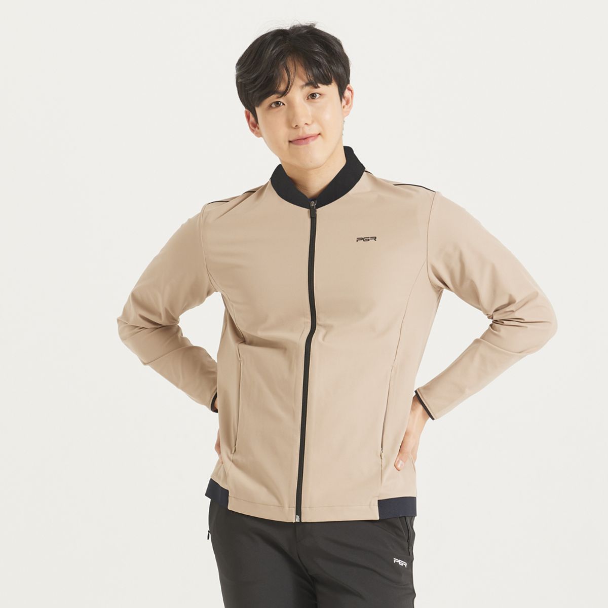 피지알(PGR) 집업 바람막이 자켓 베이지 GW-343