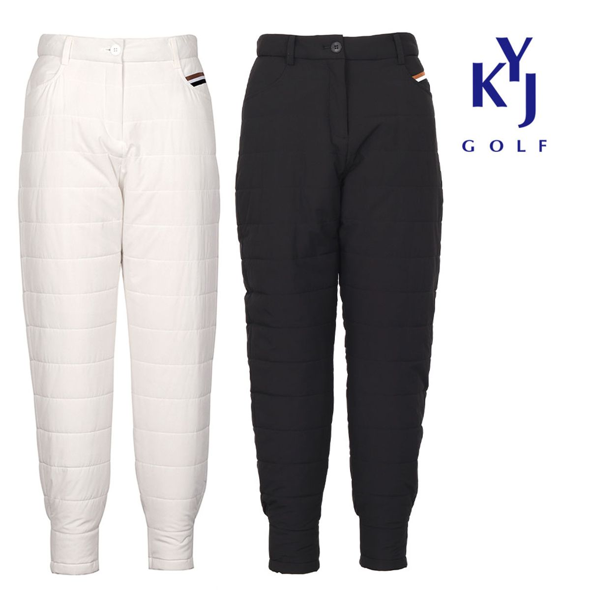 김영주 골프(KIM YOUNG JOO GOLF) 겨울 퀄팅 하프조거 여성 골프 패딩 바지 KNWLPT31