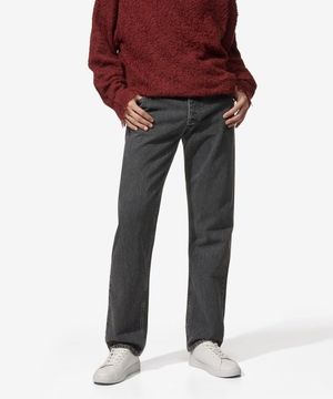 테이퍼드 98 클래식 컷 데님 팬츠 - 워시드 차콜 / N07DM201AC9