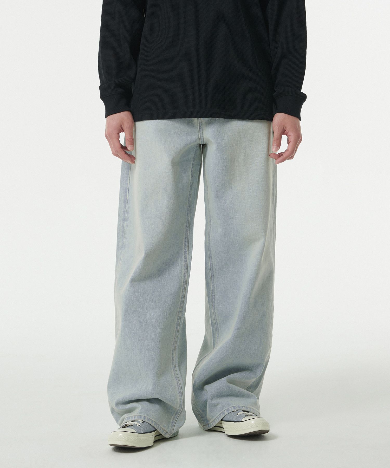 MUSINSA公式 | MUSINSA STANDARD Extra wide denim pants [bleach]