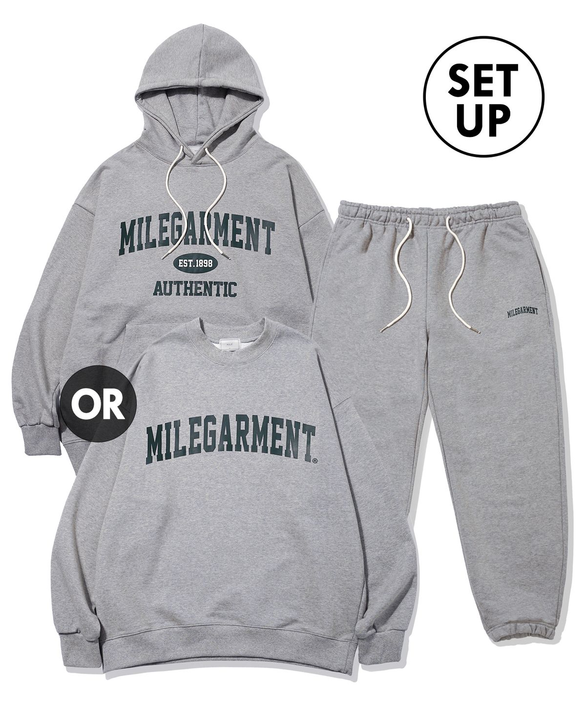 더마일(THEMILE) [SET]MILE GARMENTS SWEAT [GREY]