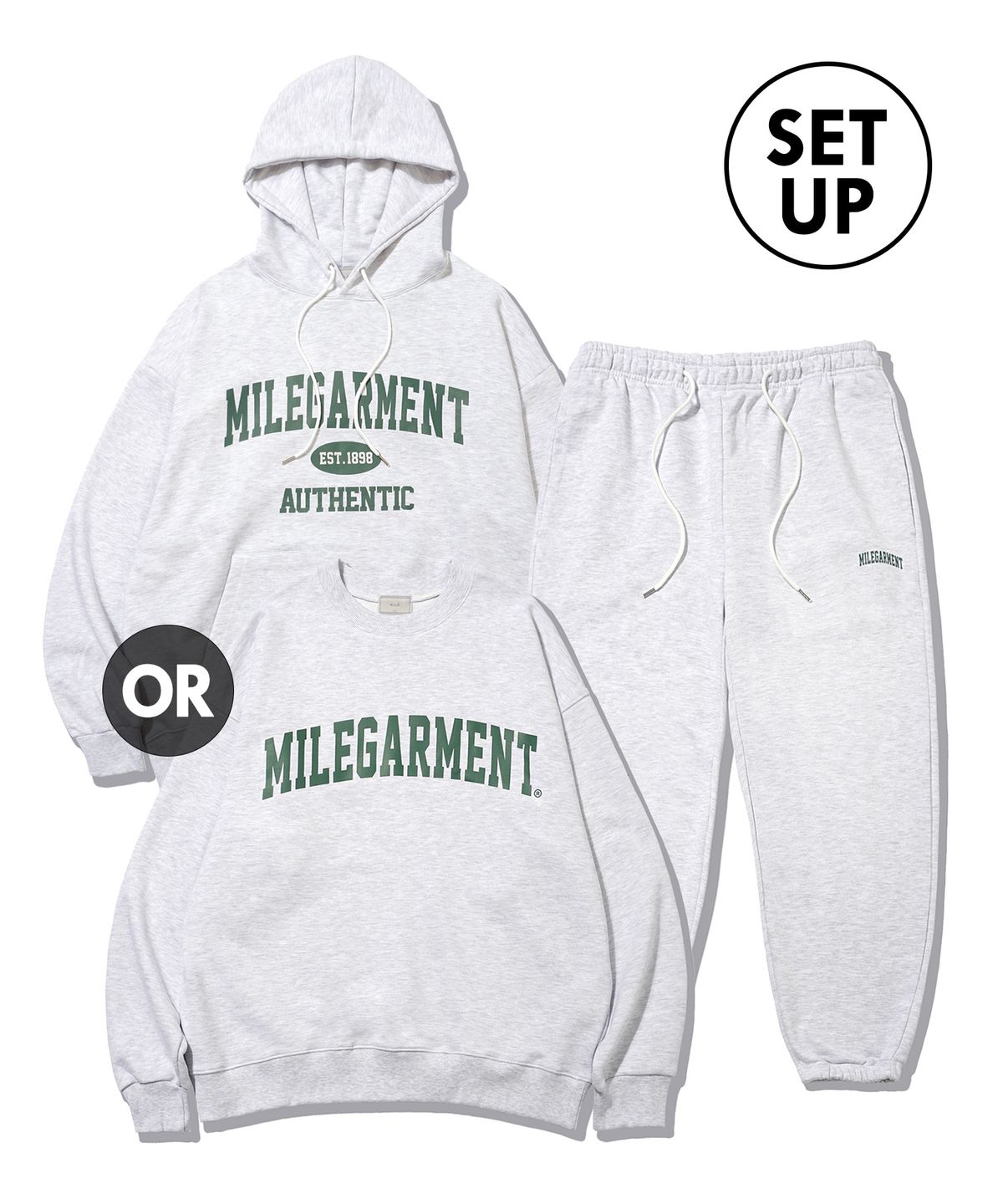 더마일(THEMILE) [SET]MILE GARMENTS SWEAT [OATMEAL]