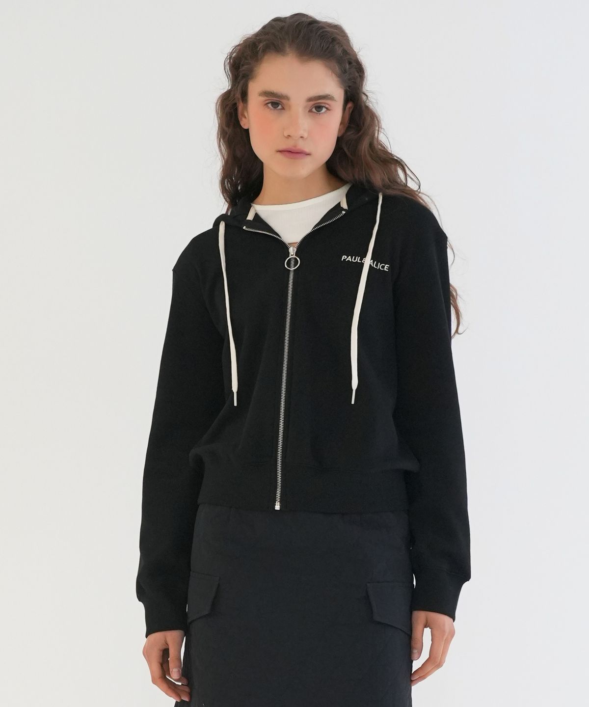 폴앤앨리스(PAUL&ALICE) STANDARD FIT HOODY ZIP UP / BLACK [기모]