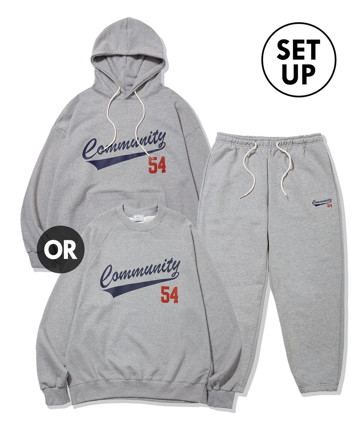 더마일(THEMILE) [SET]COMMUNITY 54 SWEAT [GREY]