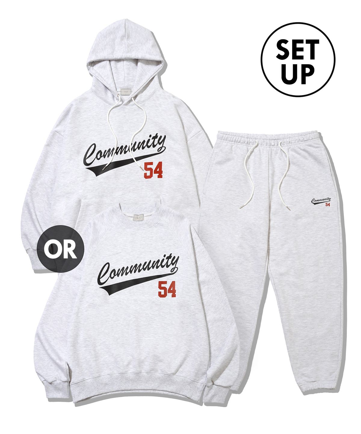 더마일(THEMILE) [SET]COMMUNITY 54 SWEAT [OATMEAL]