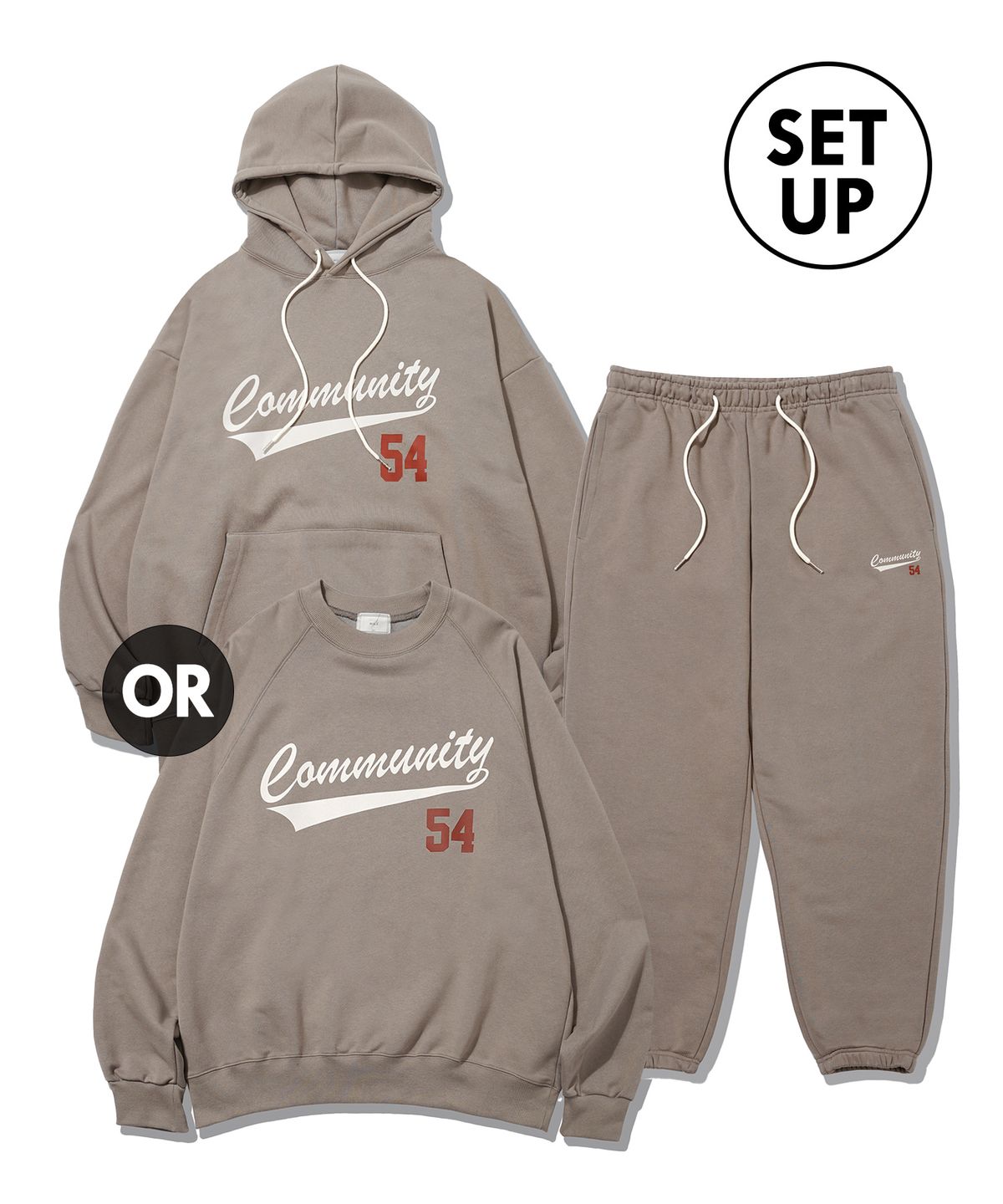 더마일(THEMILE) [SET]COMMUNITY 54 SWEAT [BROWN]