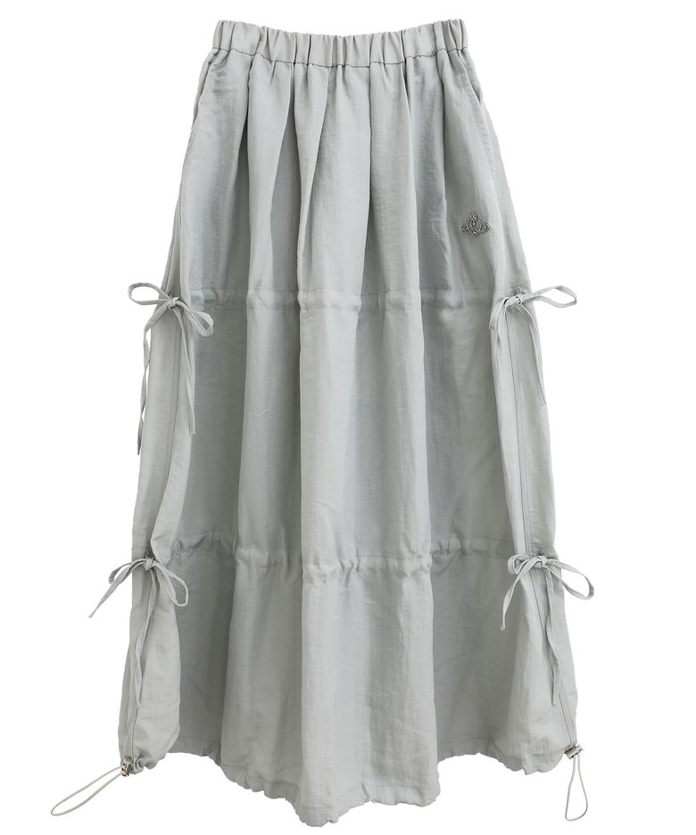 GISELLE SKIRT IN MINT GREY(셔링 롱 스커트)