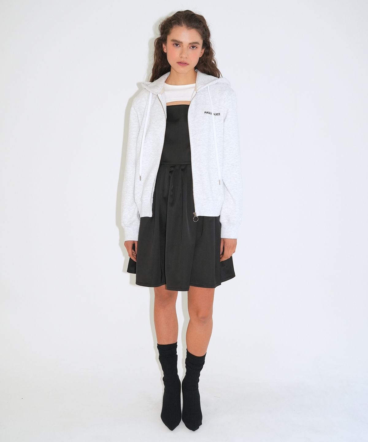 폴앤앨리스(PAUL&ALICE) STANDARD FIT HOODY ZIP UP / LIGHT GREY [기모]