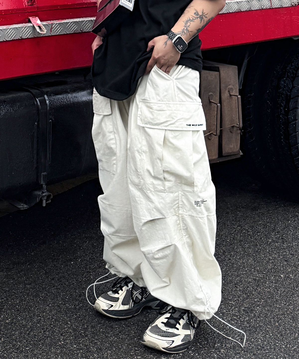 더마일(THEMILE) CN PIECE DYDING BALLON PANTS [BEIGE]