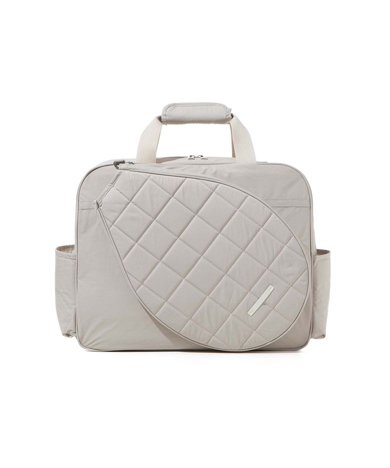 QUILTING RACKET TOTEBAG BEIGE GRAY