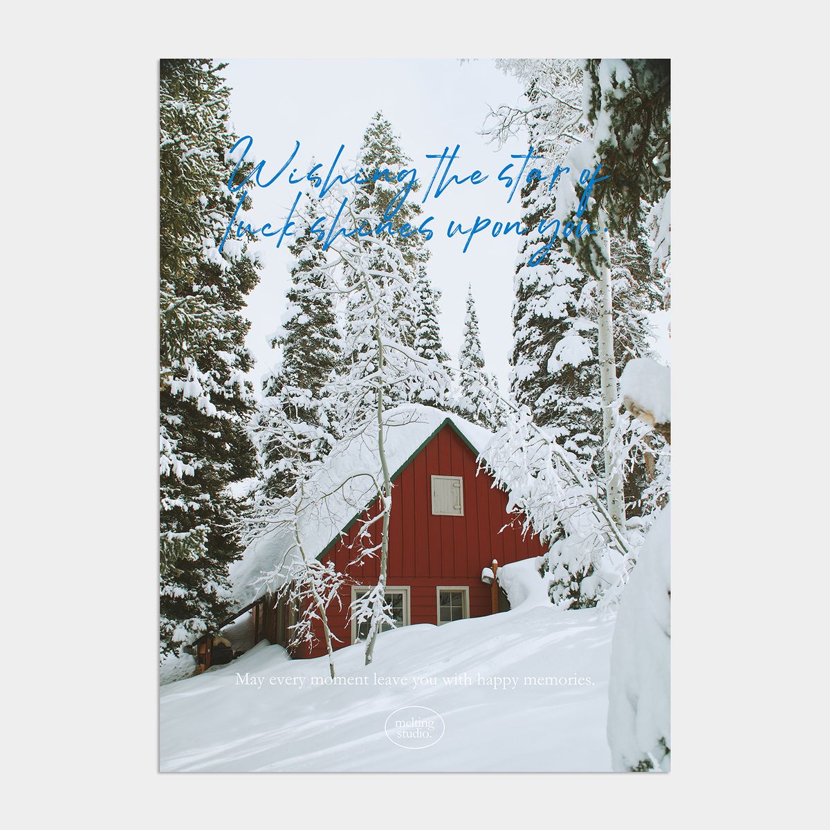 멜팅스튜디오(MELTING STUDIO) 윈터 원더랜드 크리스마스 인테리어 포스터 / 40. White nordic cabin