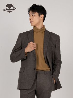 캐시필  싱글 블레이저  브라운