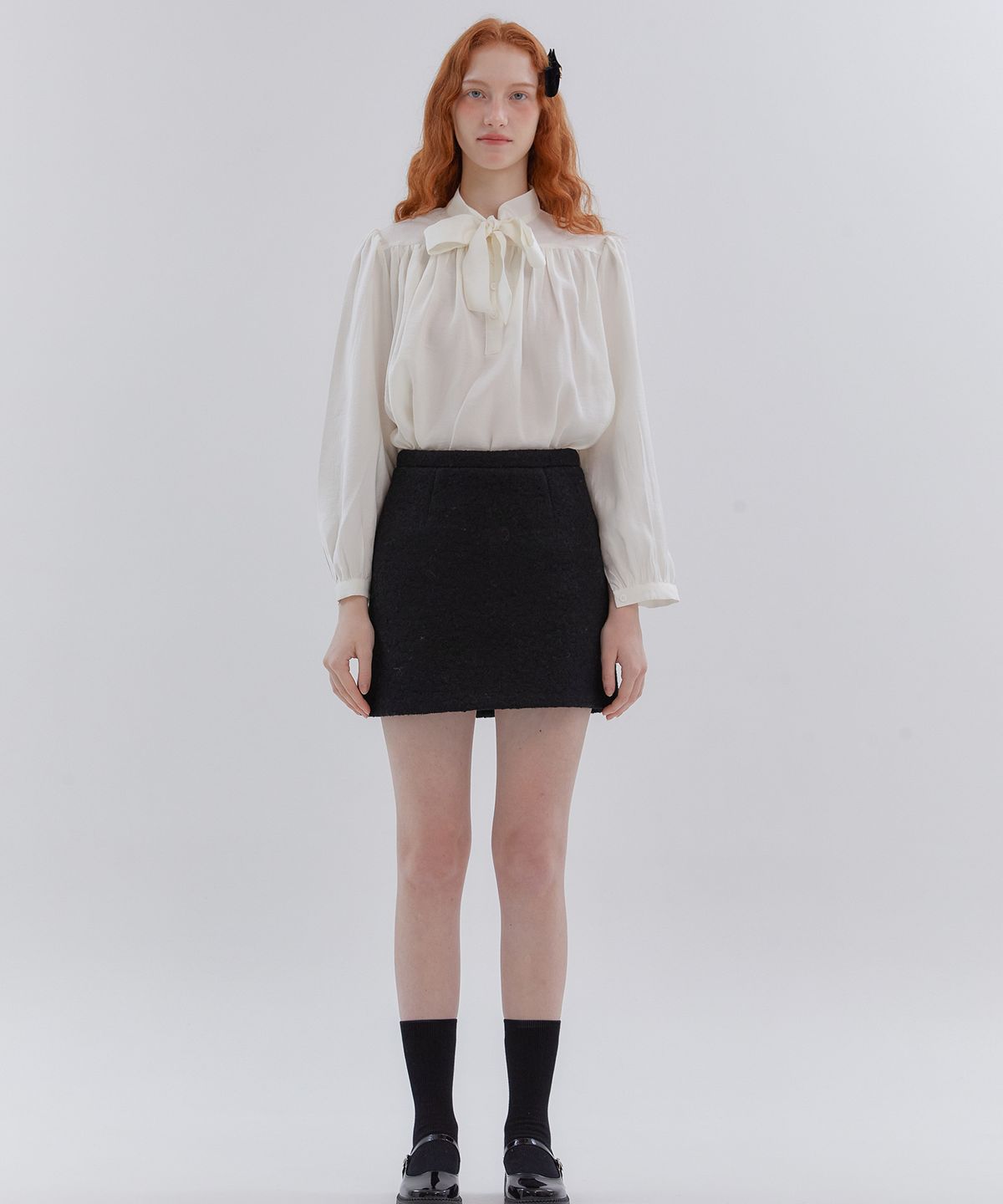 아노에틱(ANOETIC) DAY A-LINE WOOL SKIRT_BLACK
