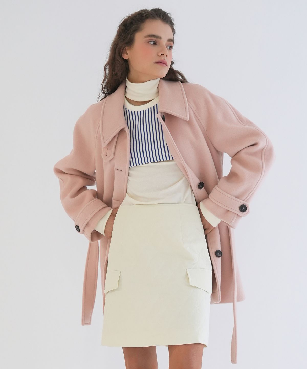 폴앤앨리스(PAUL&ALICE) QUILTED MINI SKIRT / IVORY