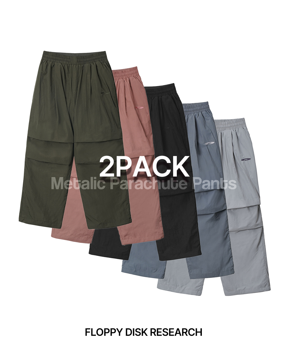 에프디알(FDR) [2-Pack] Metalic Parachute Pants_5 Colors