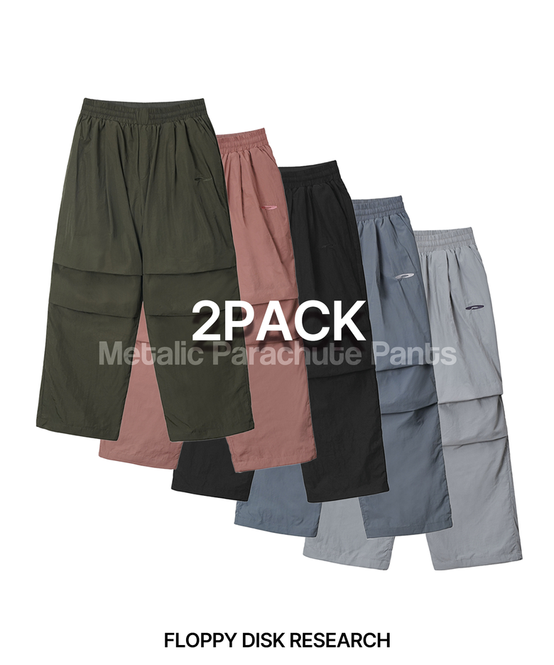 [2-Pack] Metalic Parachute Pants_5 Colors