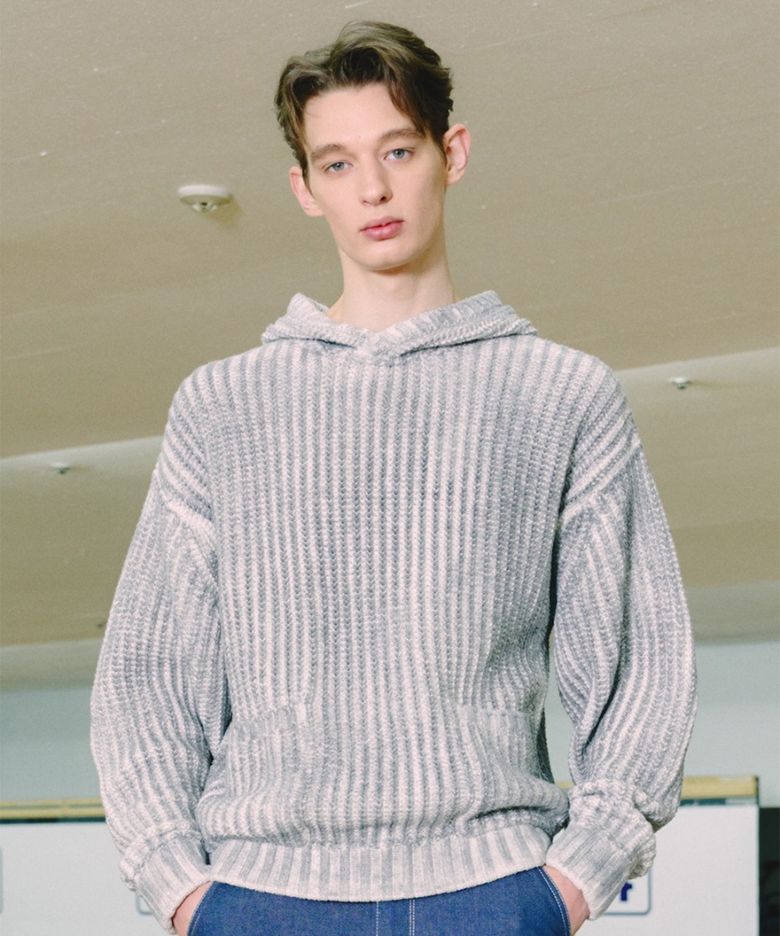 Brushed Two-Tone Overfit Hood_Ash Grey