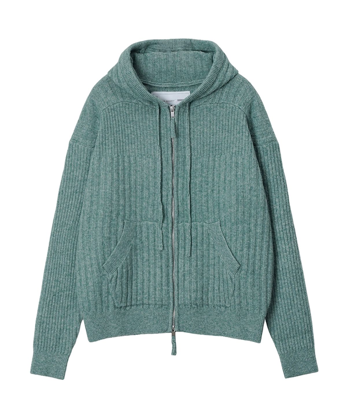 에프디알(FDR) Souffle Varigated Rib Hood Zip Up_Melange Green