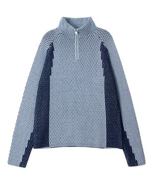 Honey Comb JQD Racing Half Zip Up_Navy/Sky Blue