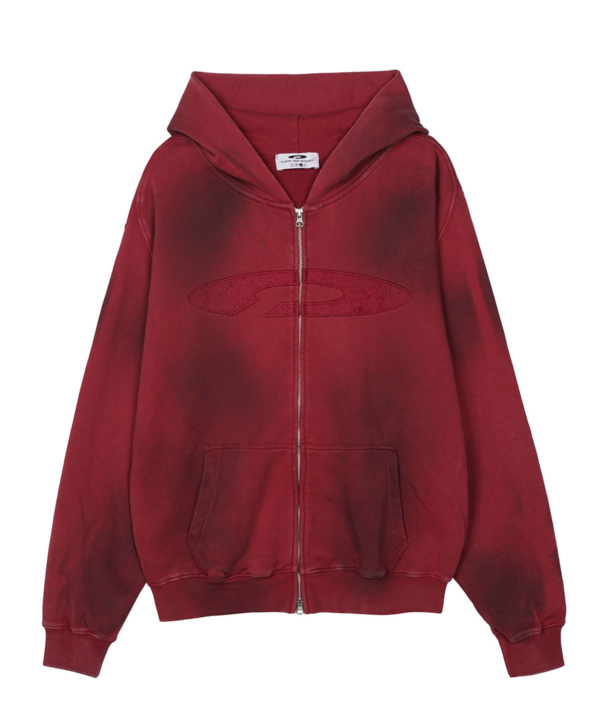 에프디알(FDR) Gradation Washed Disk Logo Hood Zip-Up Brick