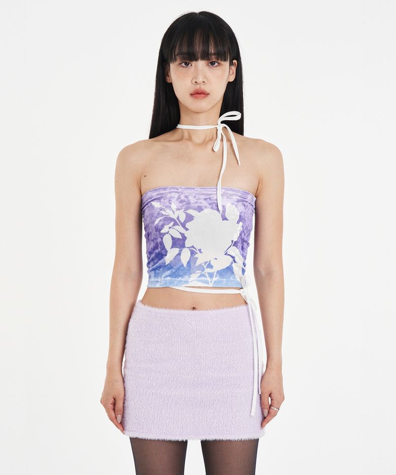 VELVET STRING TUBE TOP ROSE (PURPLE)