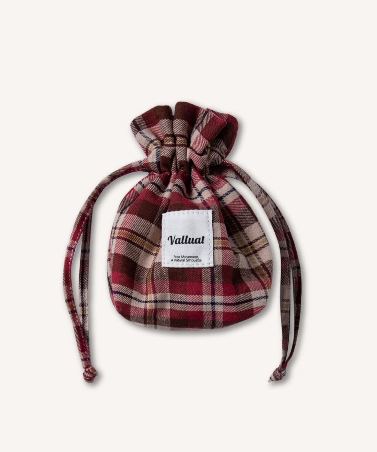 벨류엣(VALLUAT) Tartan Check String Pouch_Pink