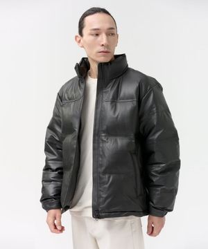 [LAMBSKIN] LEATHER GOOSE-DOWN PADDING (GRAY)