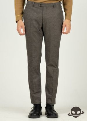 캐시필 테이퍼드  슬랙스 브라운