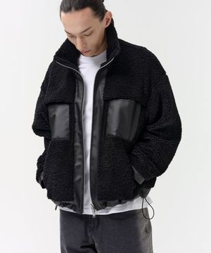 시어링 하프 집업 점퍼(블랙)