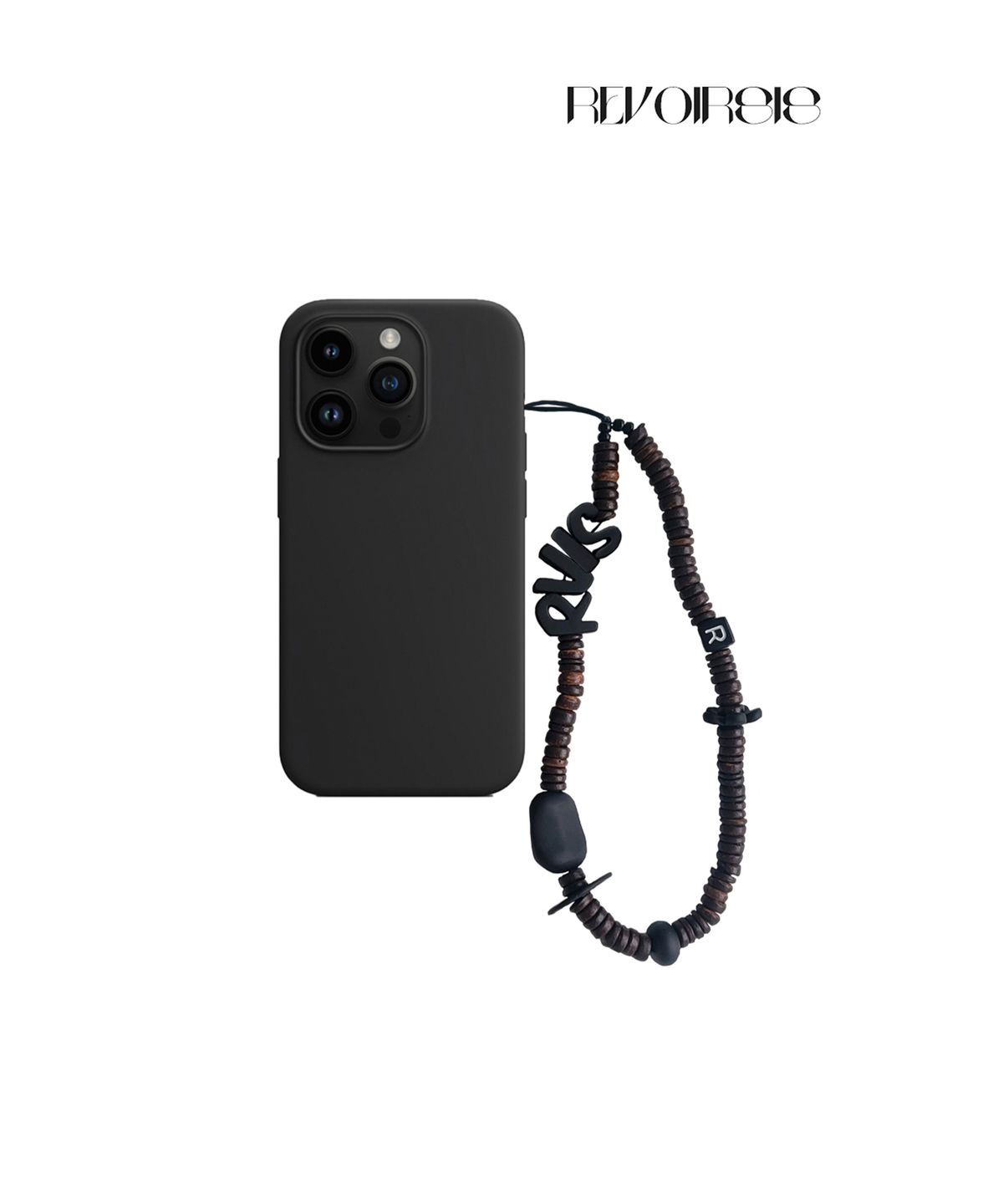 르브아시스(REVOIRSIS) nature beads phone strap dark brown