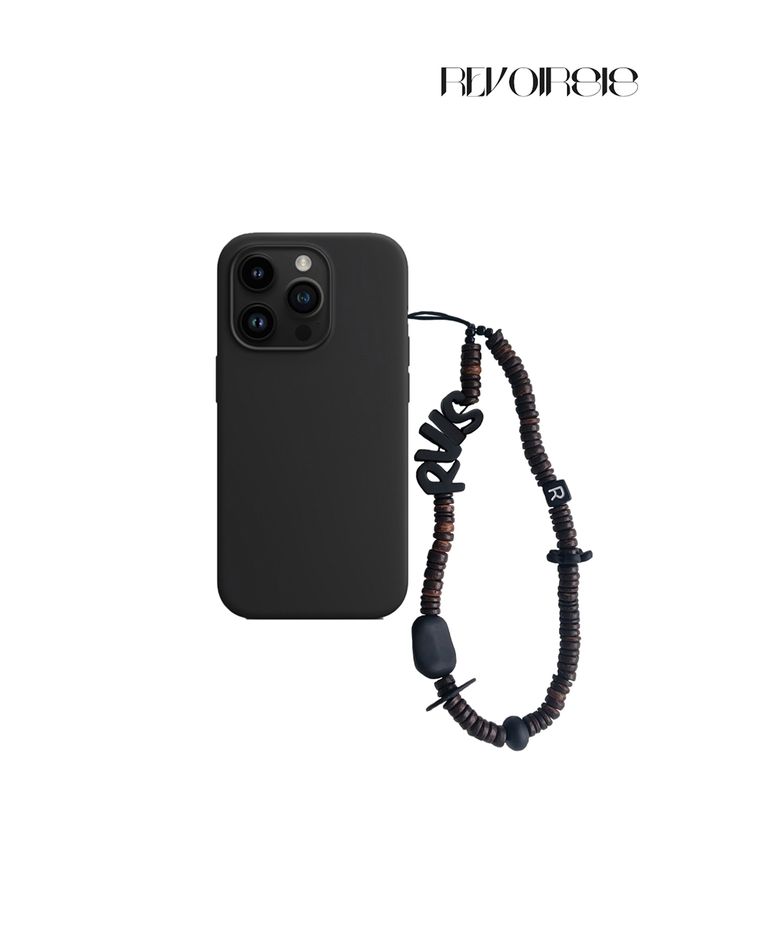 nature beads phone strap dark brown