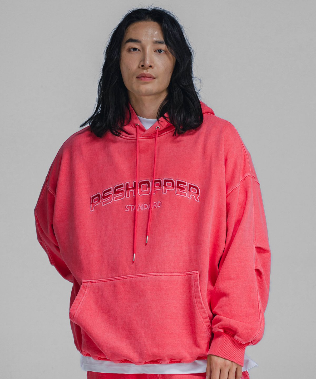 피에스쇼퍼(PSSHOPPER) 오리지널 피그먼트 워싱 후디 [핑크]