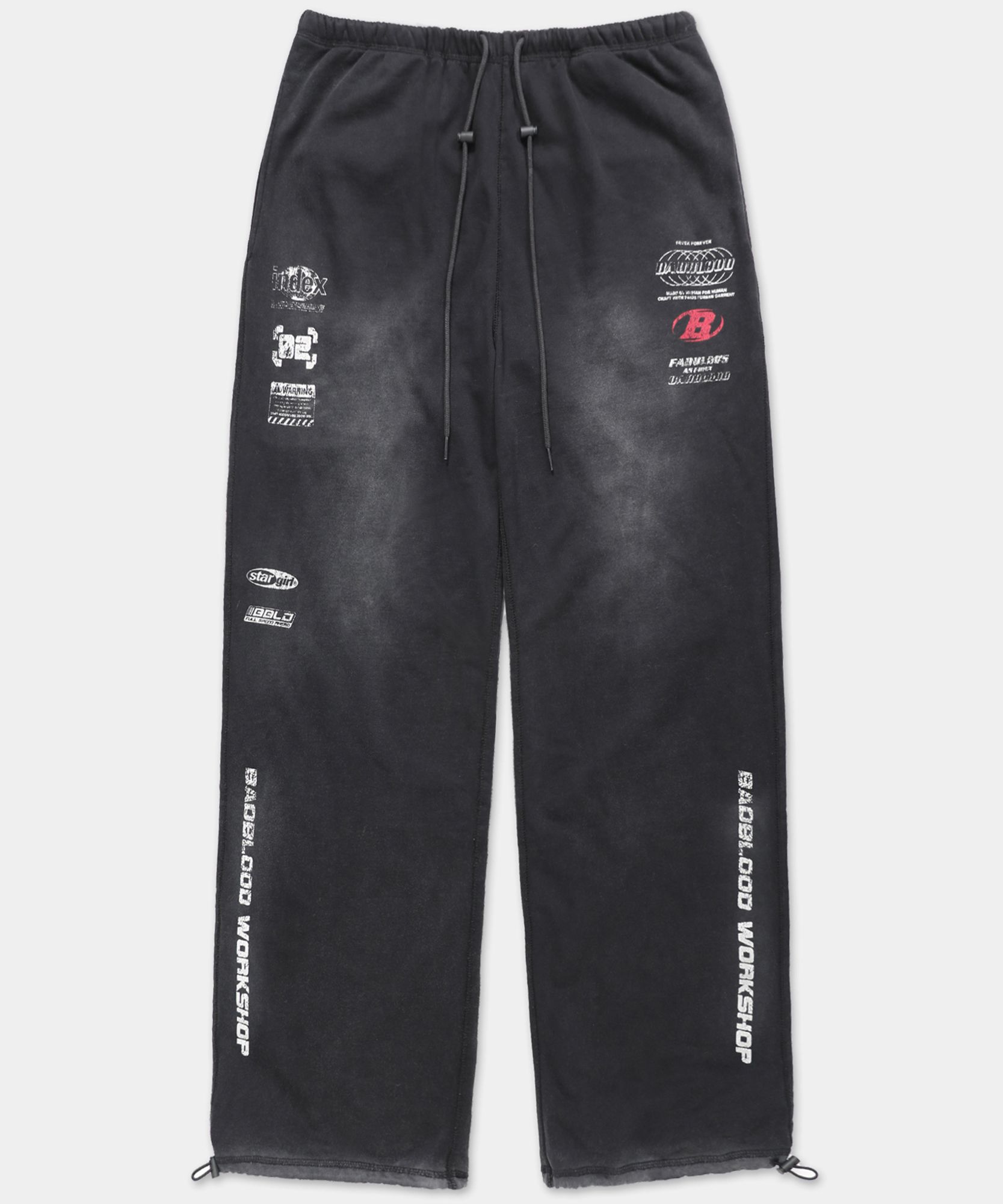 MUSINSA公式 | BADBLOOD F1 Old Effect Jogger - Black
