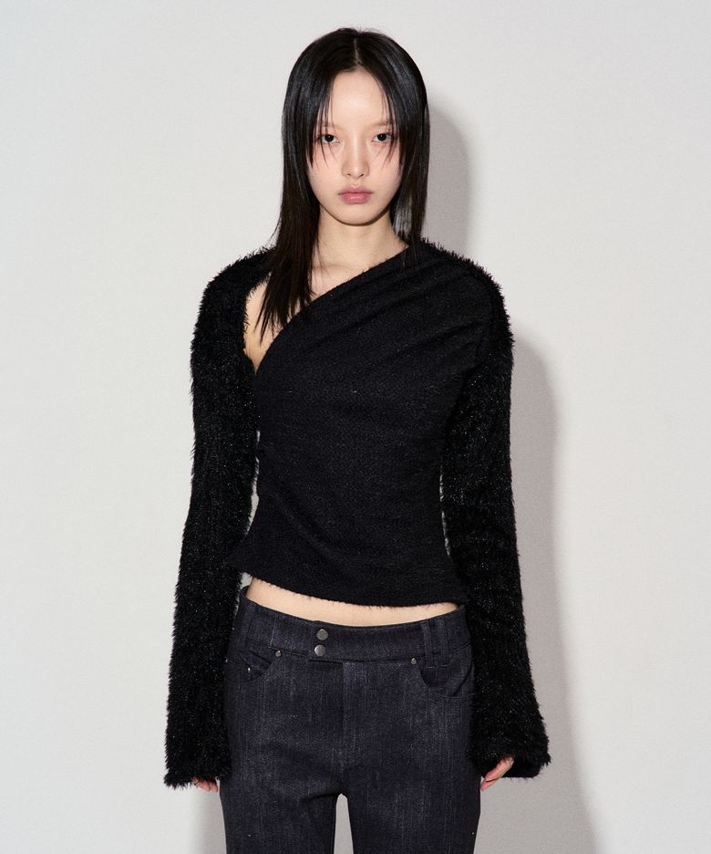 3WAY ONE OFF SHOULDER TOP_BLACK