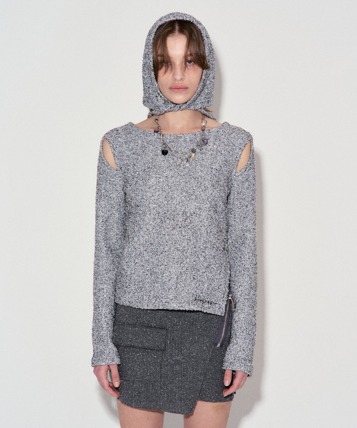 데비어퍼(DEBBY UPPER) SADIE SUPPLE BALACLAVA TOP_MELANGE