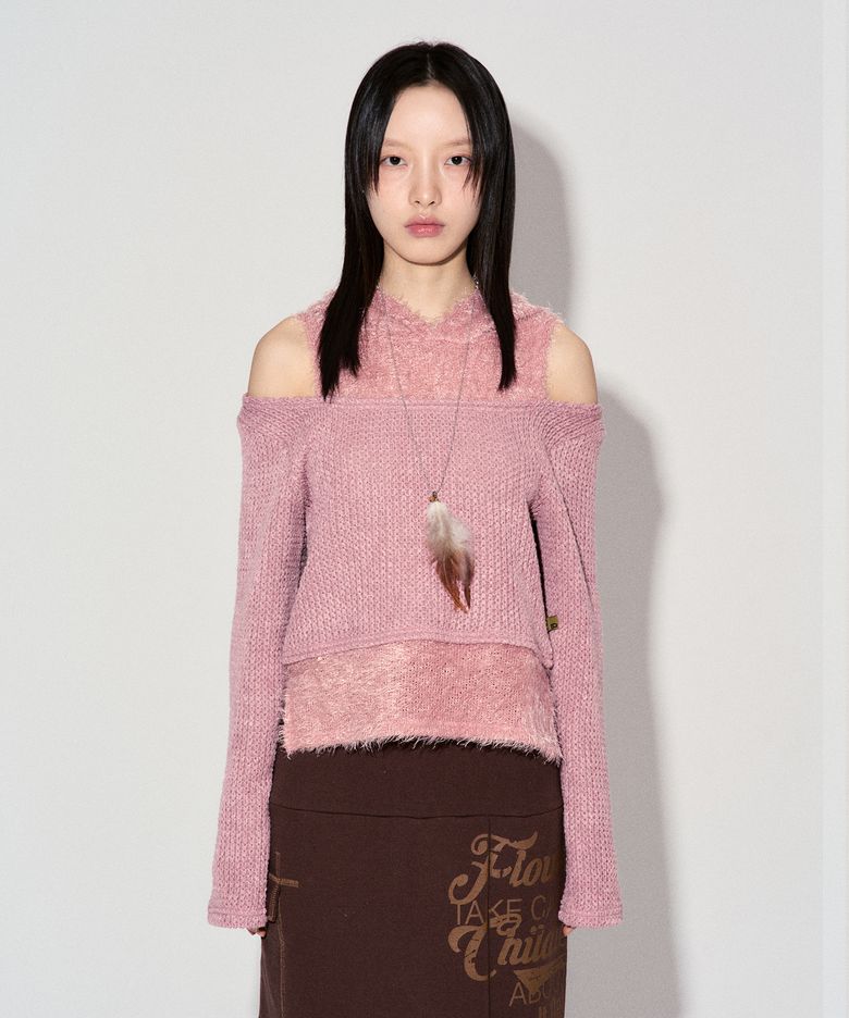 ROMILY CUT-OUT HOODIE_BABY PINK