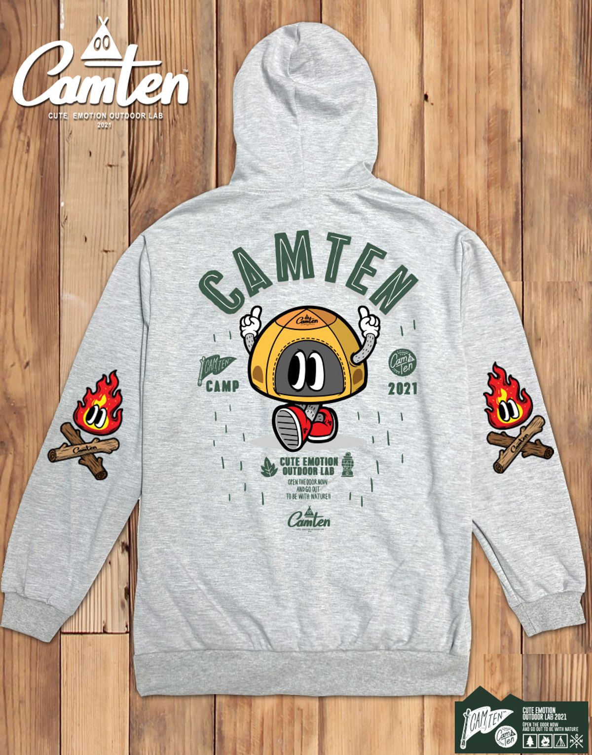돌돌(DOLDOL) Camten-zipup-hoody-10 감성 캠핑 브랜드 캠텐 캐릭터 그래픽 집업 후드티 후디