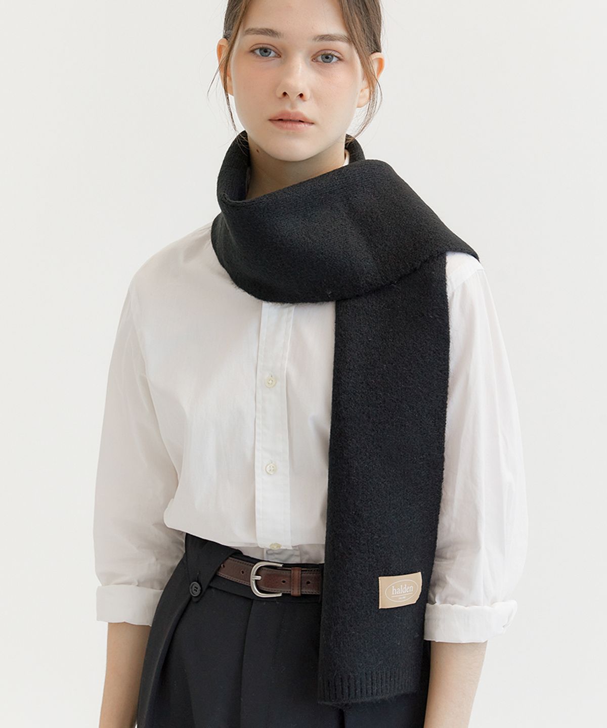 할렌(HALDEN) knit wool muffler (M028_black)