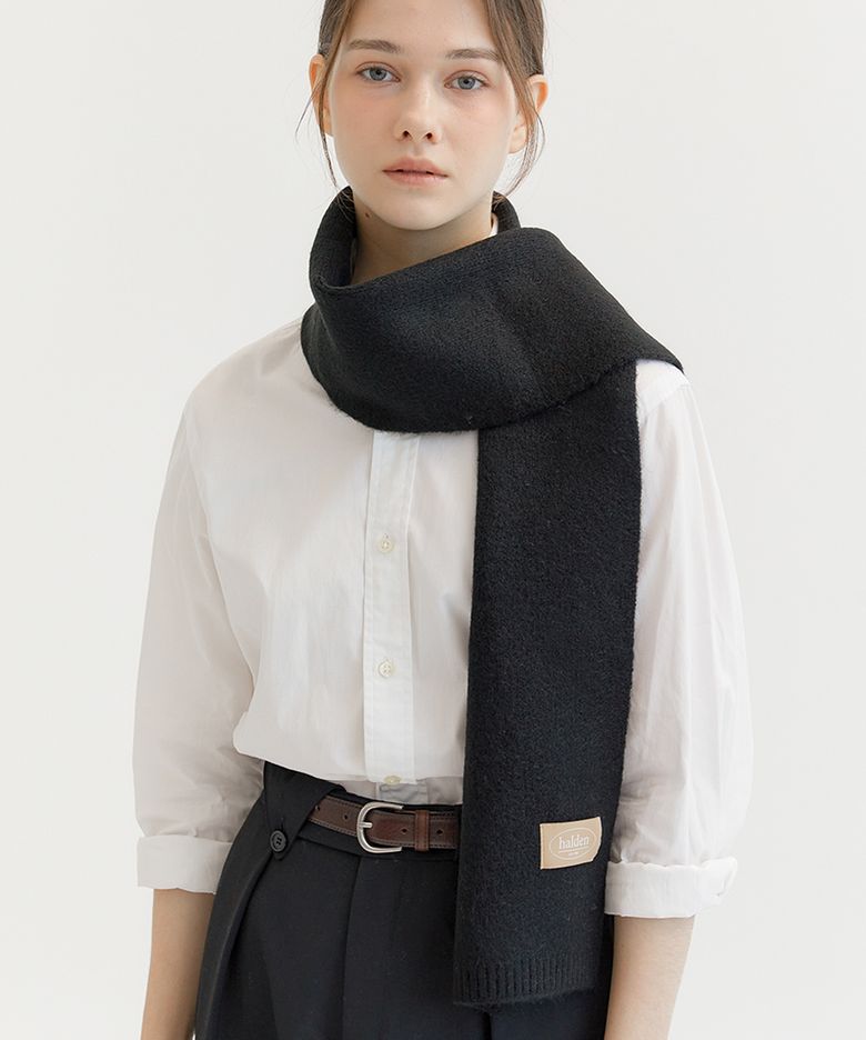 knit wool muffler (M028_black)