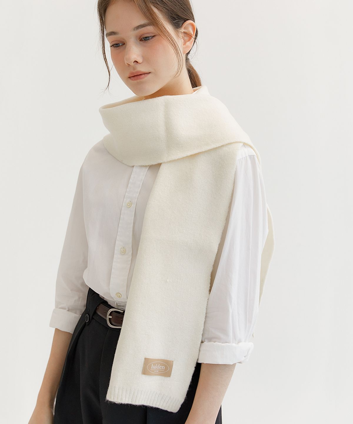 할렌(HALDEN) knit wool muffler (M028_ivory)