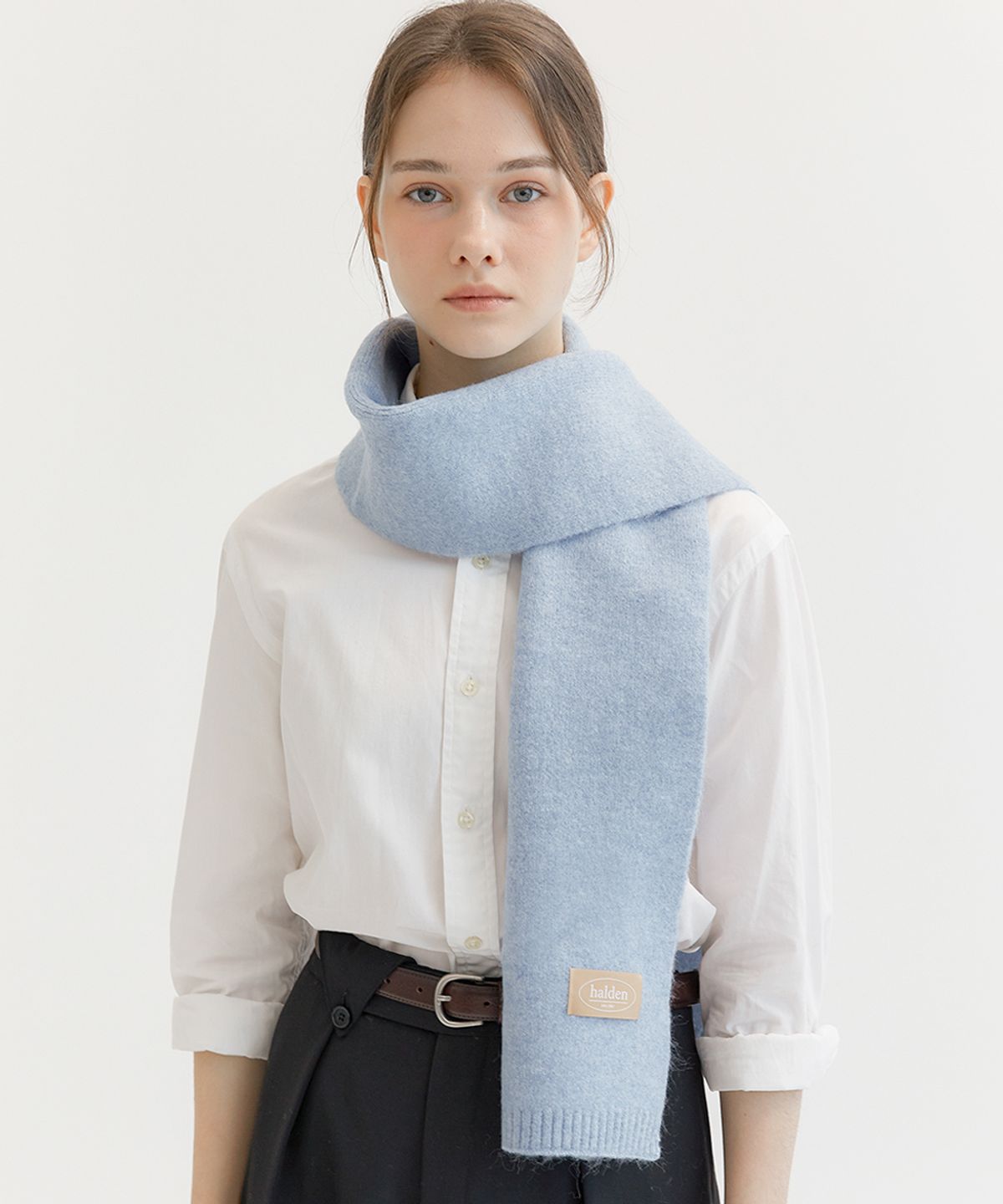 할렌(HALDEN) knit wool muffler (M028_sky)