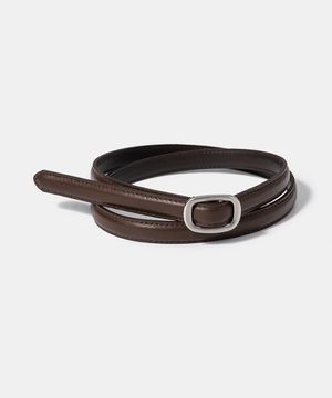 (W) simple slim belt (T008_brown)
