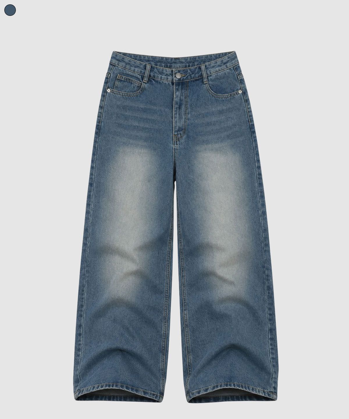 베이직라벨(BASIC LABEL) Euro wide balloon washed denim pants 1 Color [BLBD_4030]