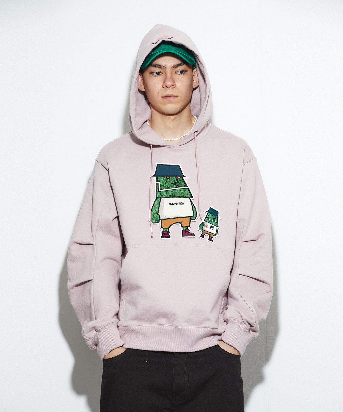 밀리밀리언(MILLIMILLION) COBBLESTONE STONIE HOODIE T09-PINK
